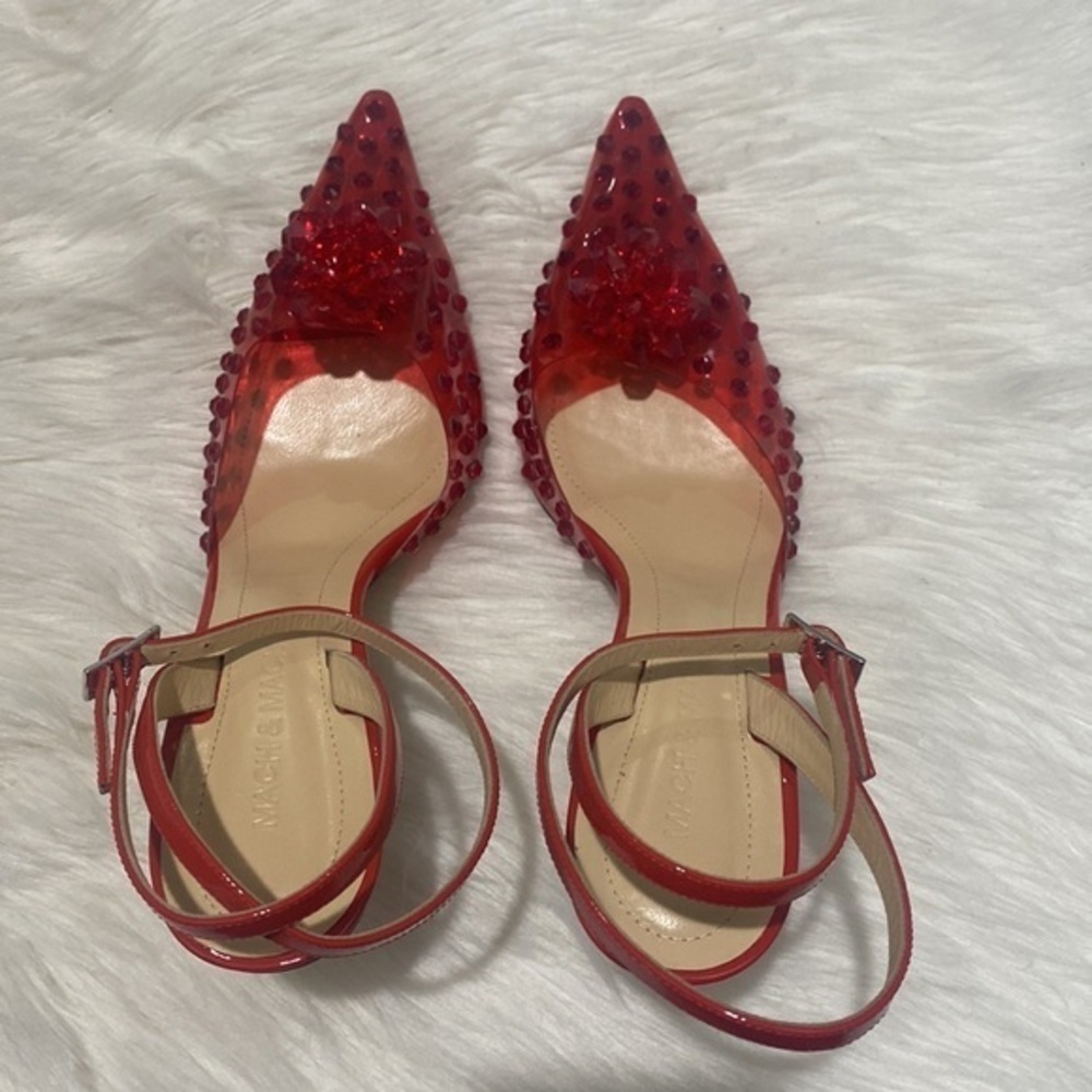 New Mach‎ & Mach crystal embellished clear ankle strap pump size 40EU - Picture 7 of 15